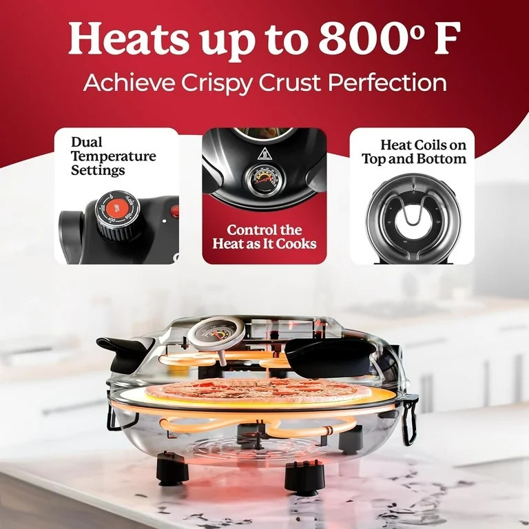 Granitestone Piezano Crispy Crust Pizza Oven – 12 Inch Electric Pizza Oven Indoor Countertop Ma... | Walmart (US)