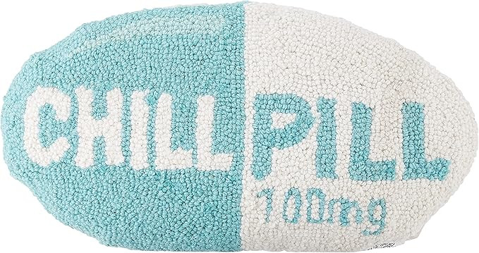 Peking Handicraft Chill Pill Hook Pillow, 16 inchesx9 inches, Turquoise | Amazon (US)