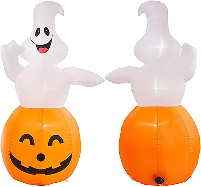 YOFIT 5 FT Halloween Inflatable Ghost with Pumpkin, Blow up Lighted Halloween Decoration with Sup... | Amazon (US)