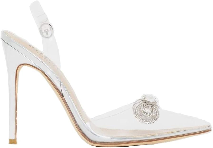 Hell&Heel Clear Stiletto Pumps Court Shoes | Amazon (US)