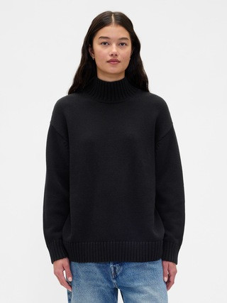 100% Cotton Oversized Mockneck Sweater | Gap (CA)