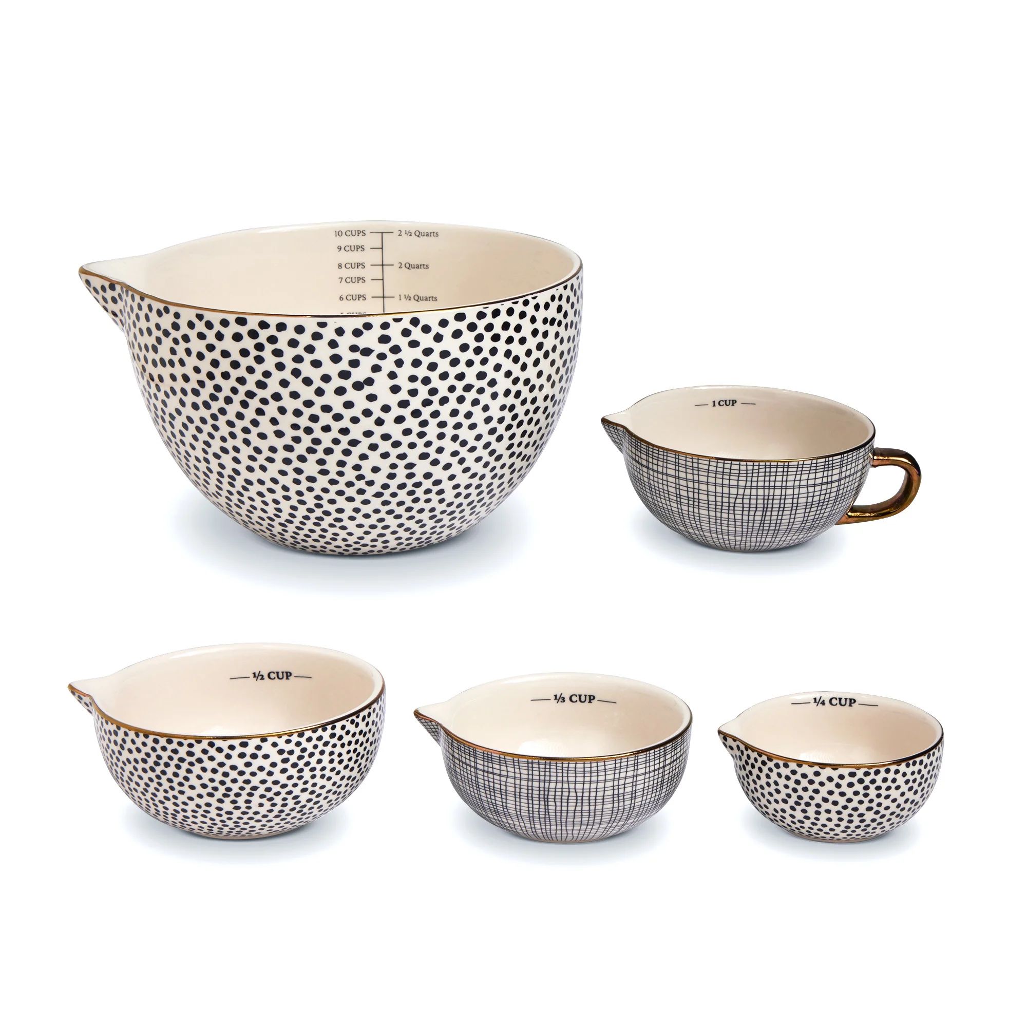 Thyme & Table 5-Piece Ceramic Measuring Bowl Set | Walmart (US)