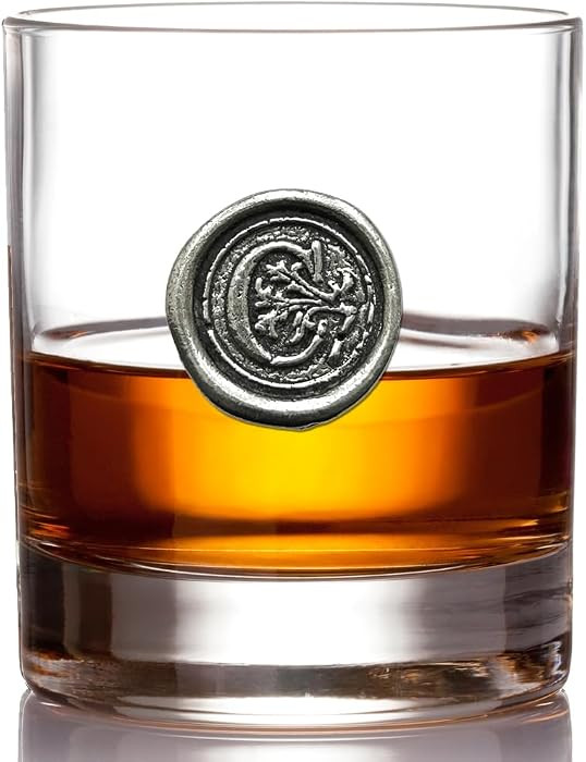 English Pewter Company 11oz Old Fashioned Whiskey Rocks Glass With Monogram Initial - Unique Gift... | Amazon (US)