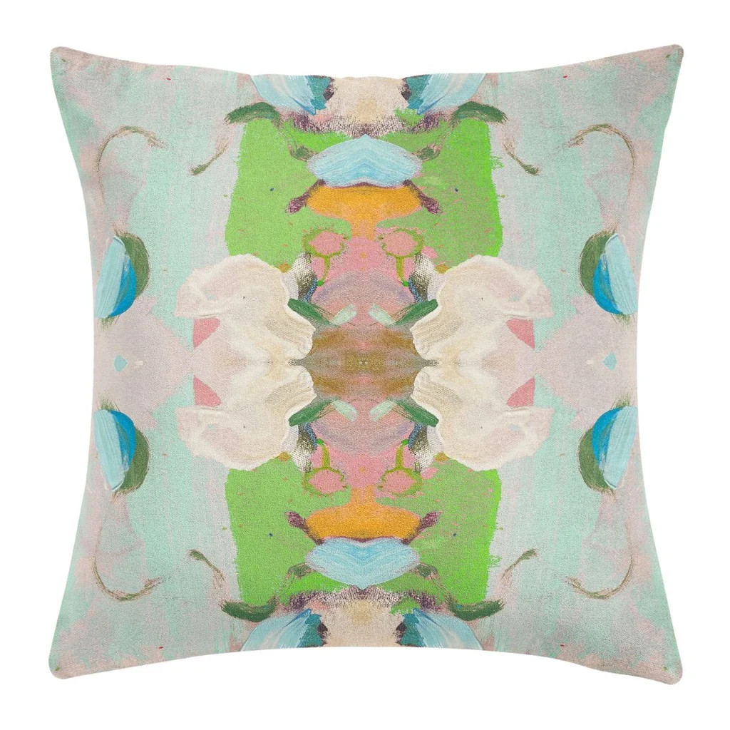 Monet’s Garden Green 22x22 Pillow | Laura Park Designs