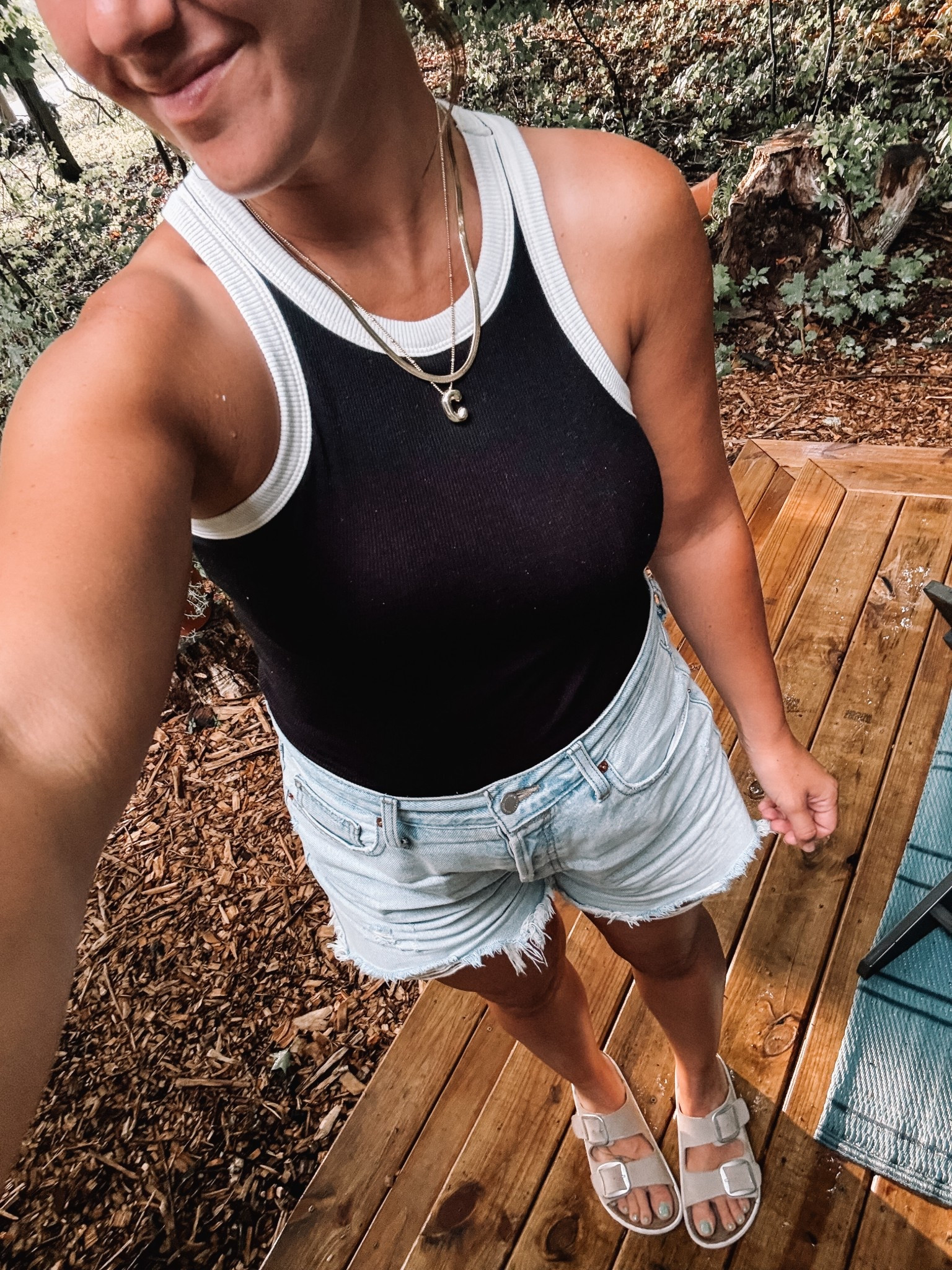 Looove this tank from Amazon. Has a built in check bra with removable pads. Medium.

Sandals are my most worn this summer! Denim shorts have sizes in stock

Target style, Amazon fashion, Amazon finds, summer outfits, summer outfit 

#LTKFindsUnder50 #LTKShoeCrush #LTKStyleTip