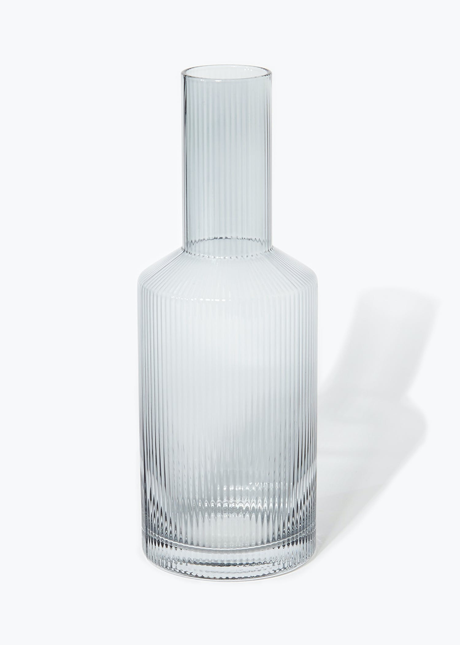 Tall Ribbed Carafe (24cm x 4cm) – Grey | Matalan (UK)