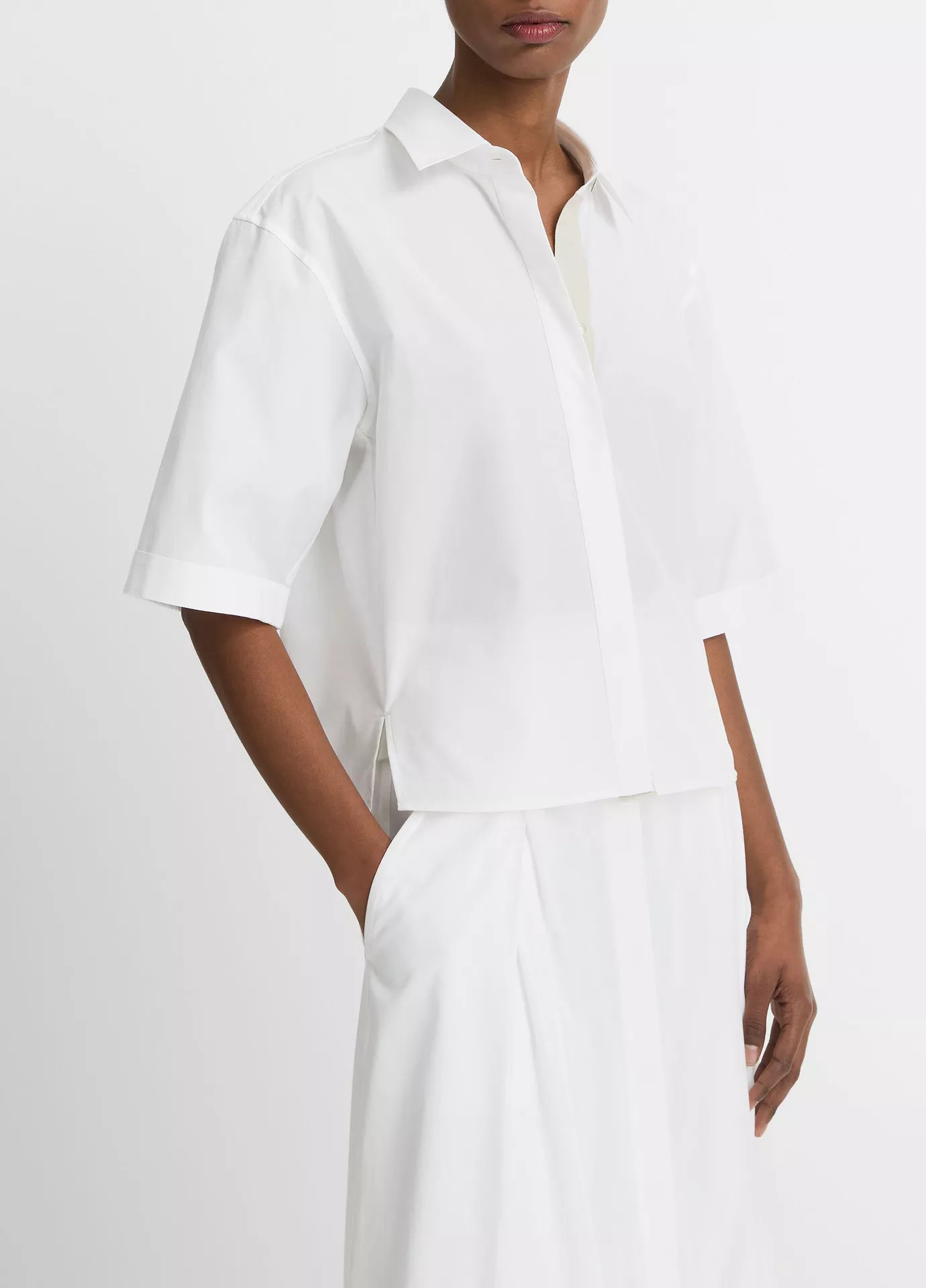 Canvas Tape Cotton Button-Front Shirt | Vince LLC