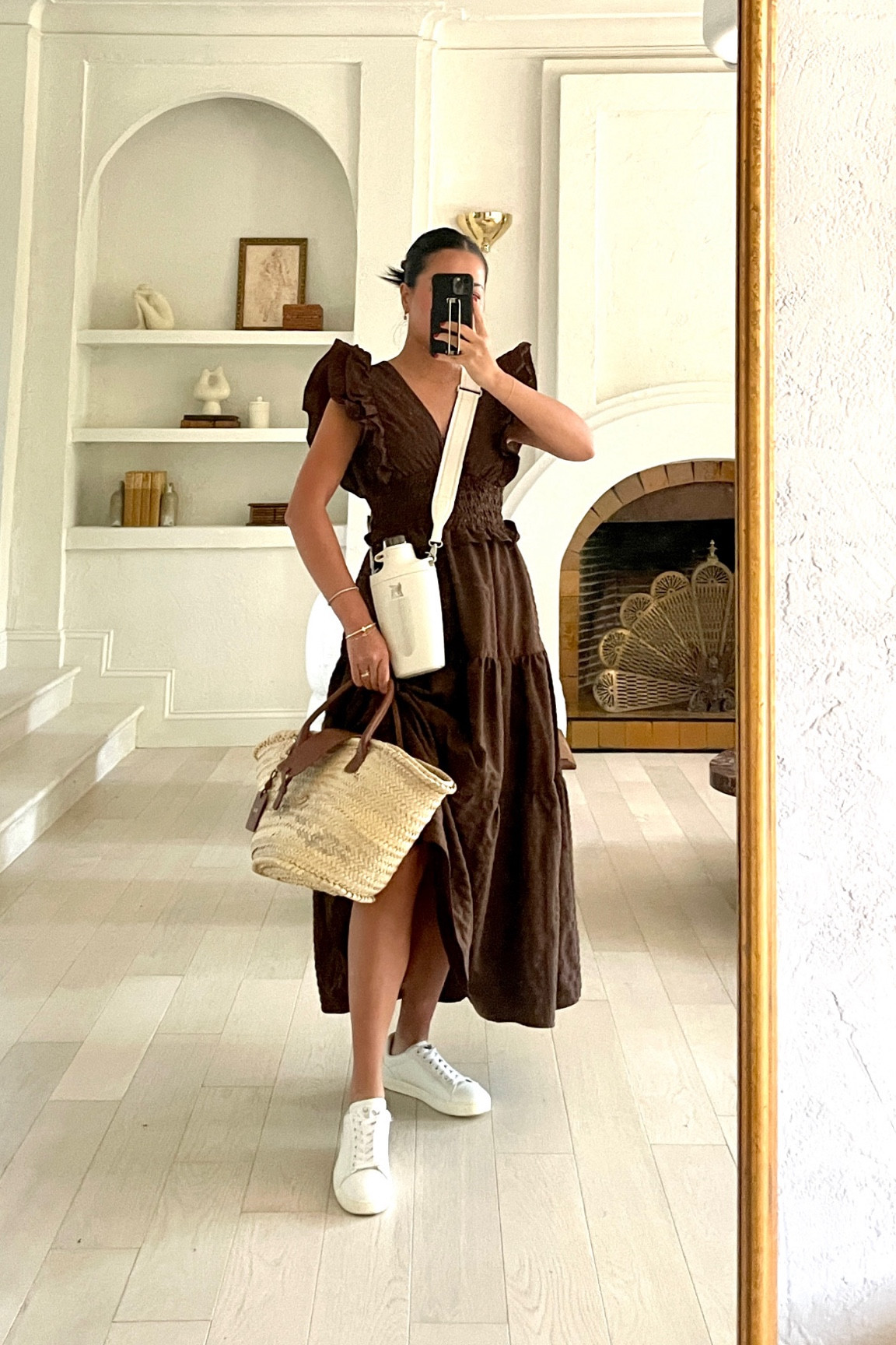 Dress under $100! These dress is so pretty! The ruffles at the shoulders are gorgeous! Great for warm weather days or for vacations, travels and holidays  Love wearing it with sneakers, flats and heels.

#LTKFallSale #LTKStyleTip #LTKTravel