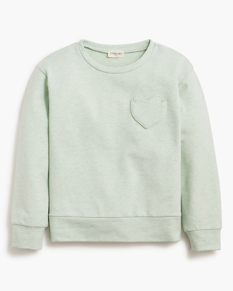 Girls' sweatshirt with heart pocket | J.Crew Factory
