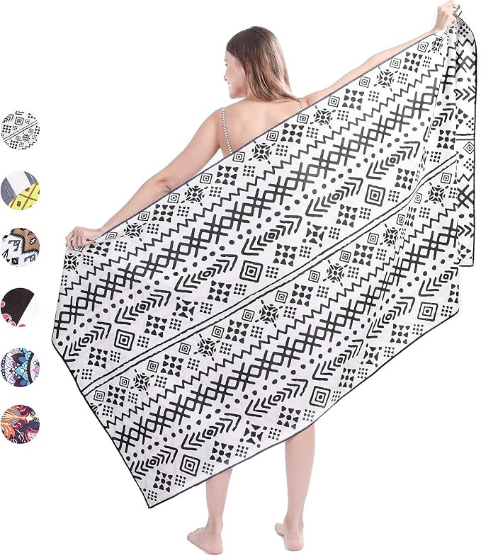 Beach Towel, Microfiber Beach Towels Oversized for Adults, 75" x 35", Quick Dry, Sand Free, Absor... | Amazon (US)