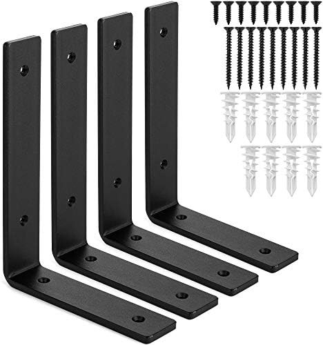 Premium Heavy-Duty Shelf Brackets - Quarter Inch (1/4") Thick - Rustic Industrial Modern Farmhous... | Amazon (US)