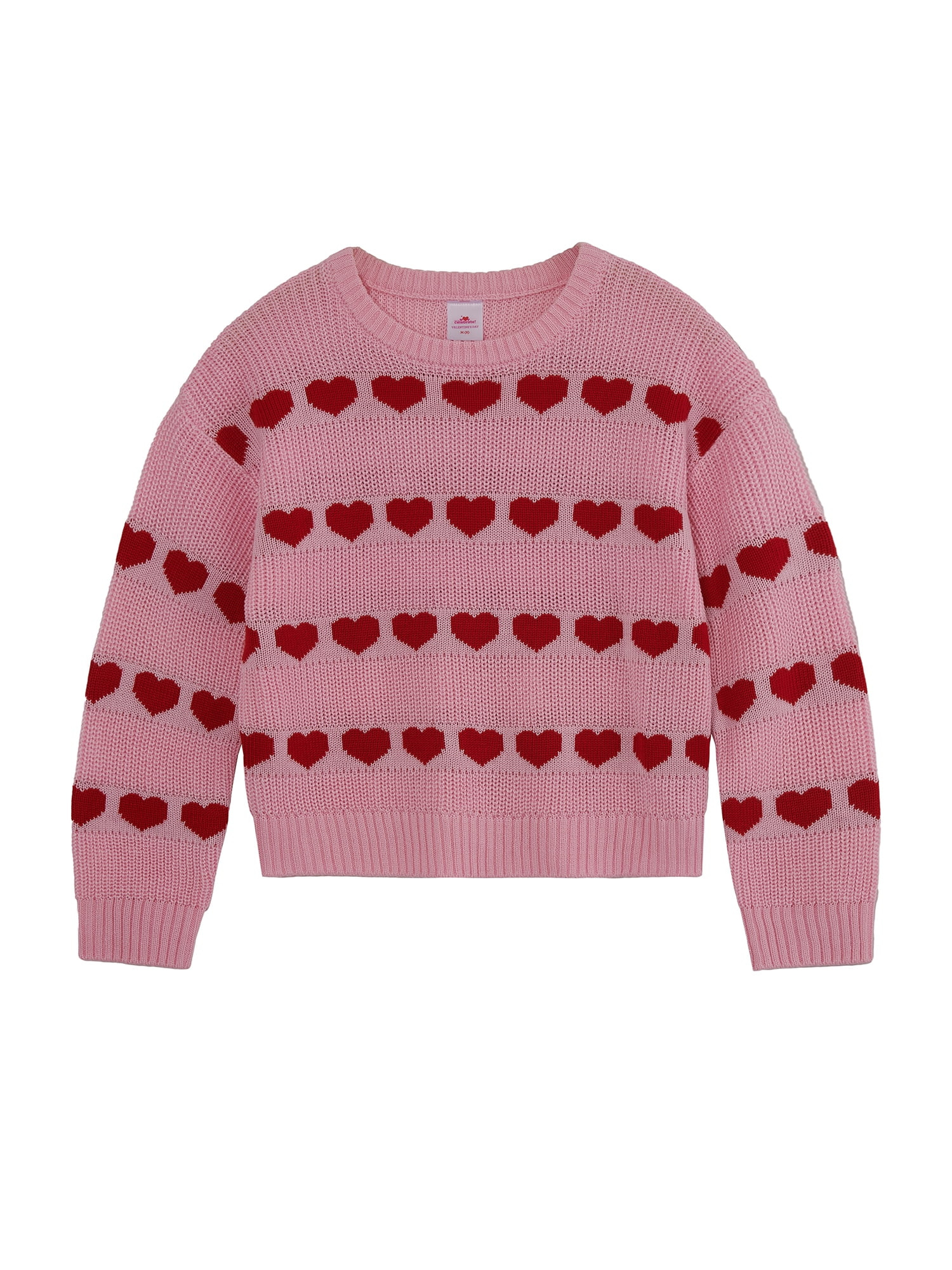 Way to Celebrate Girls Valentine's Day Sweater, Sizes 4-18 | Walmart (US)