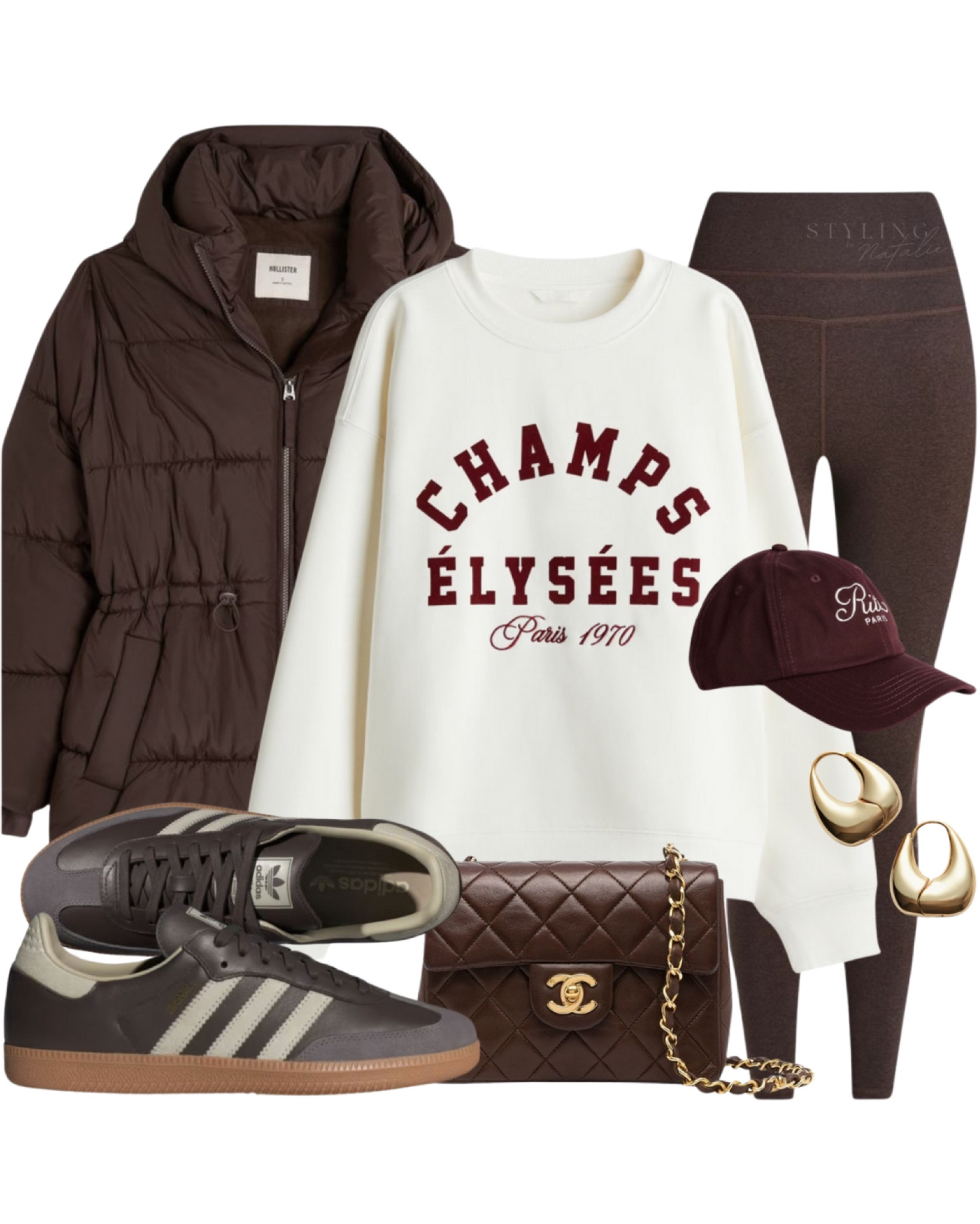 Casual winter outfit-
Fleece lined puffer jacket, sweatshirt, leggings, Adidas Samba trainers & baseball cap. 
Everyday outfit, comfy outfit.

#LTKeurope #LTKstyletip #LTKwinter