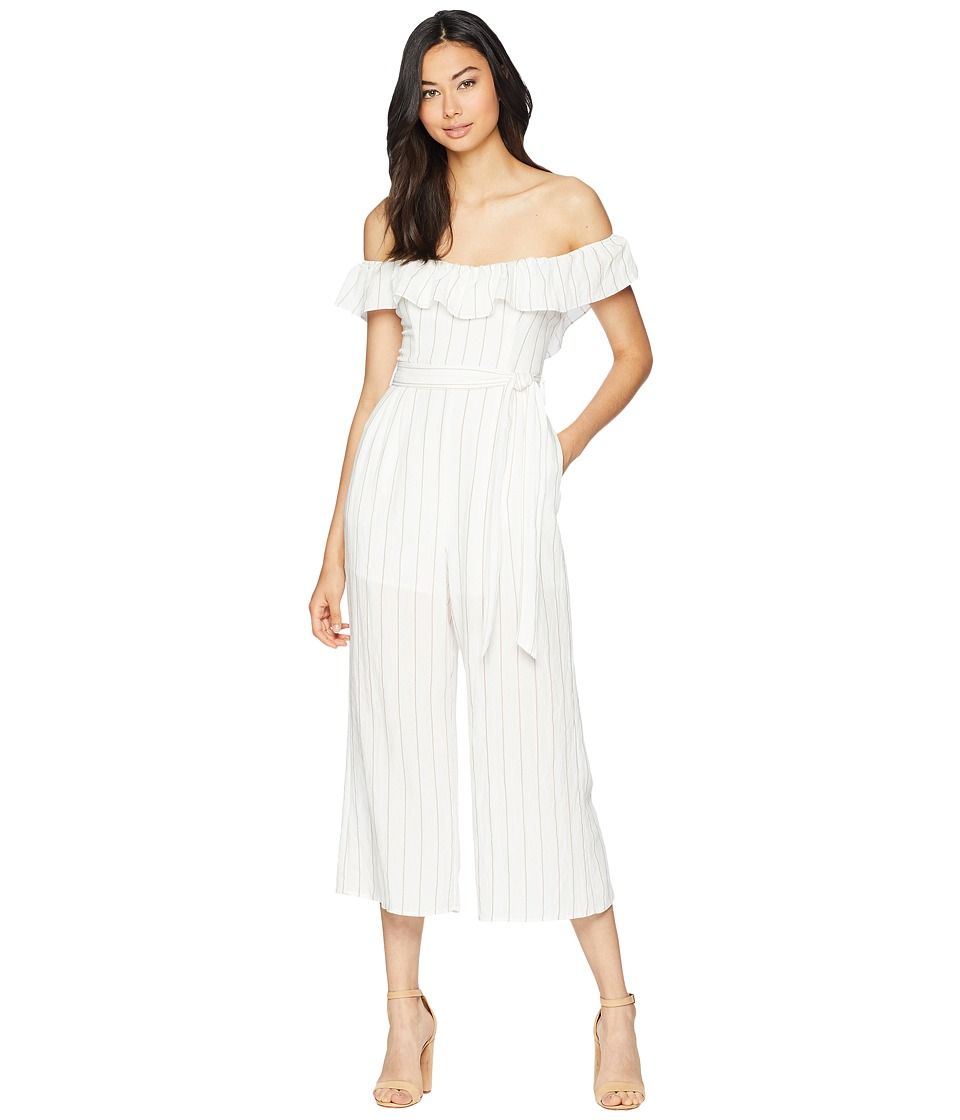 ASTR the Label Keely Jumpsuit (White Taupe Stripe) Women's Jumpsuit & Rompers One Piece | Zappos