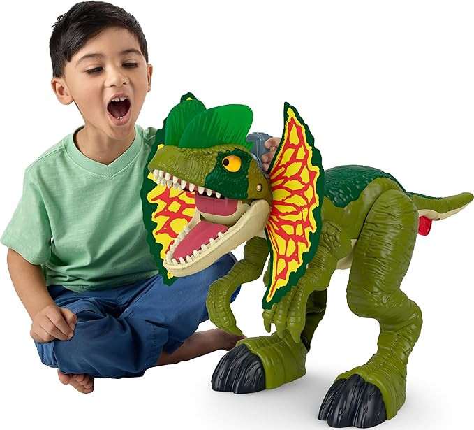 Fisher-Price Imaginext Jurassic World Dinosaur Toy Thrash Attack Dilophosaurus 16+ Inch with Ligh... | Amazon (US)