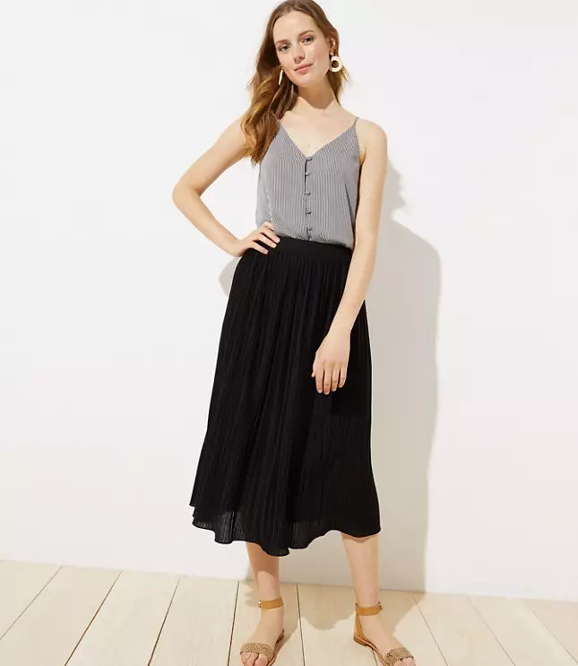Pleated Knit Midi Skirt | LOFT | LOFT