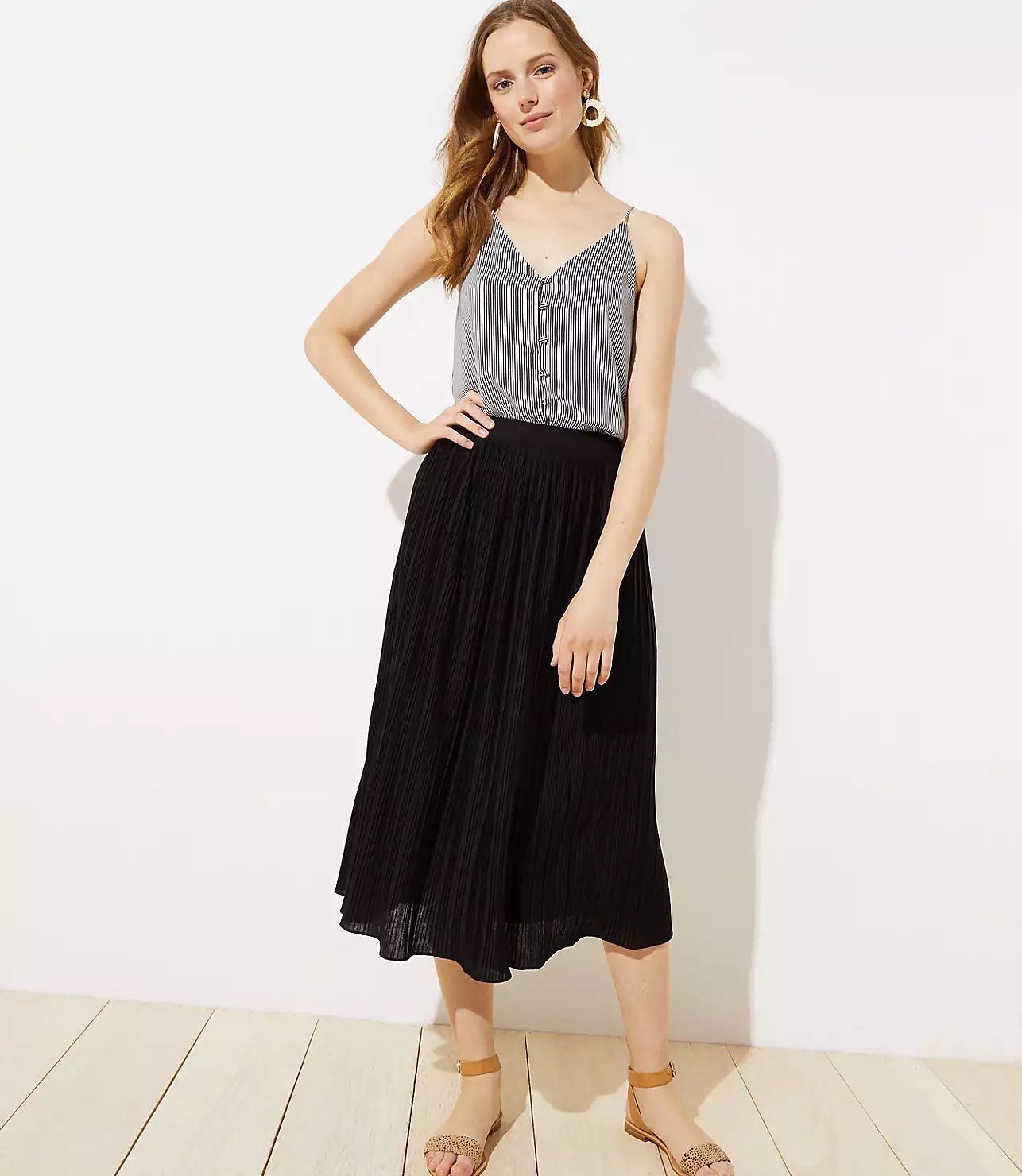 Pleated Knit Midi Skirt | LOFT | LOFT