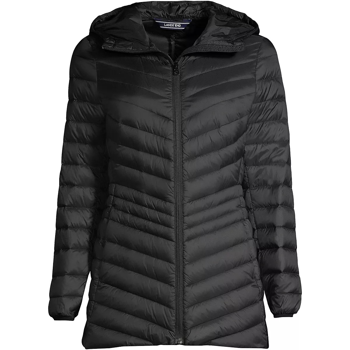Plus Size Wanderweight Packable Down Long Jacket | Lands' End (US)