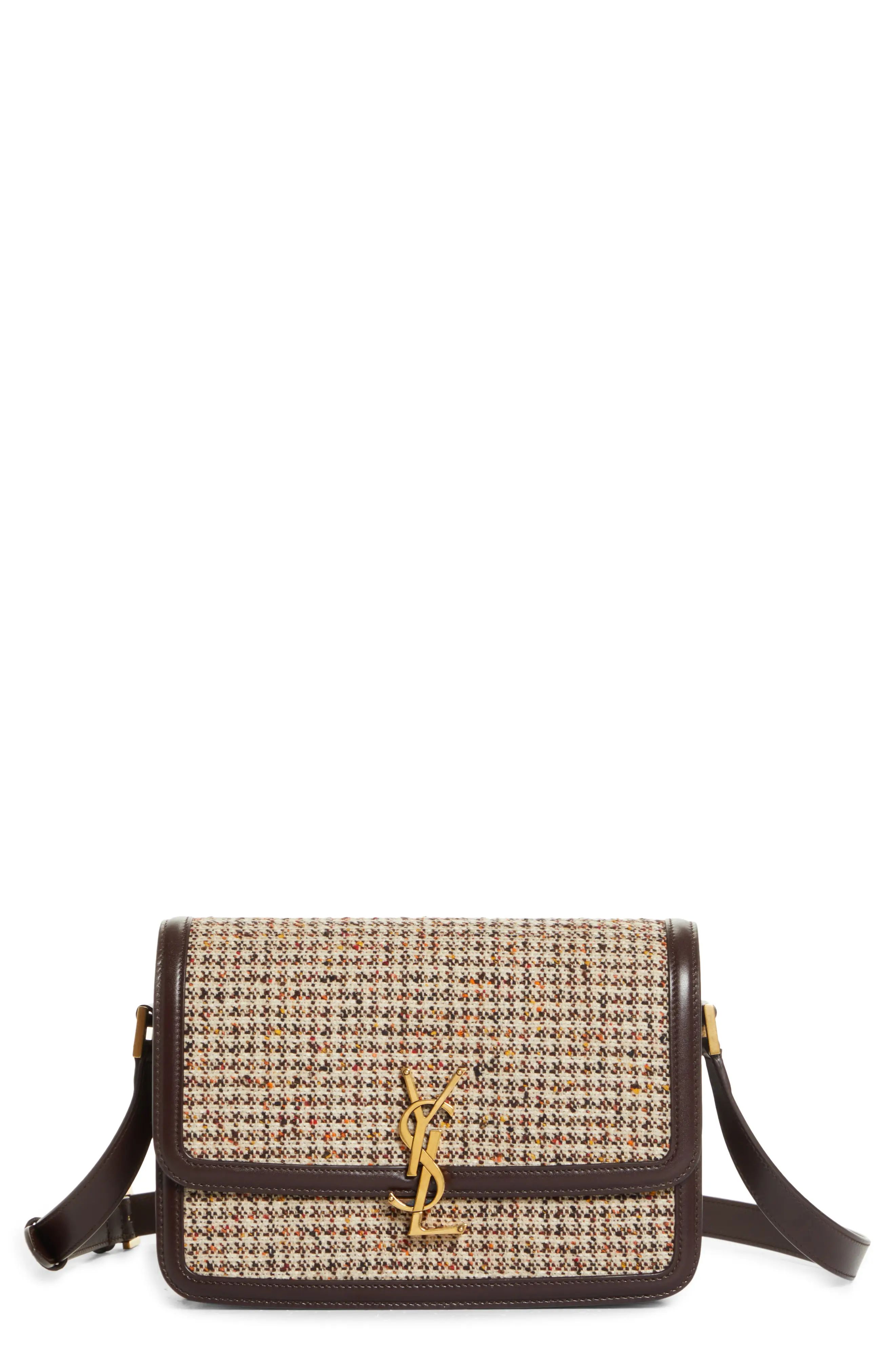 Saint Laurent Medium Solferino Tweed Shoulder Bag in Beige/Multico/Umber at Nordstrom | Nordstrom