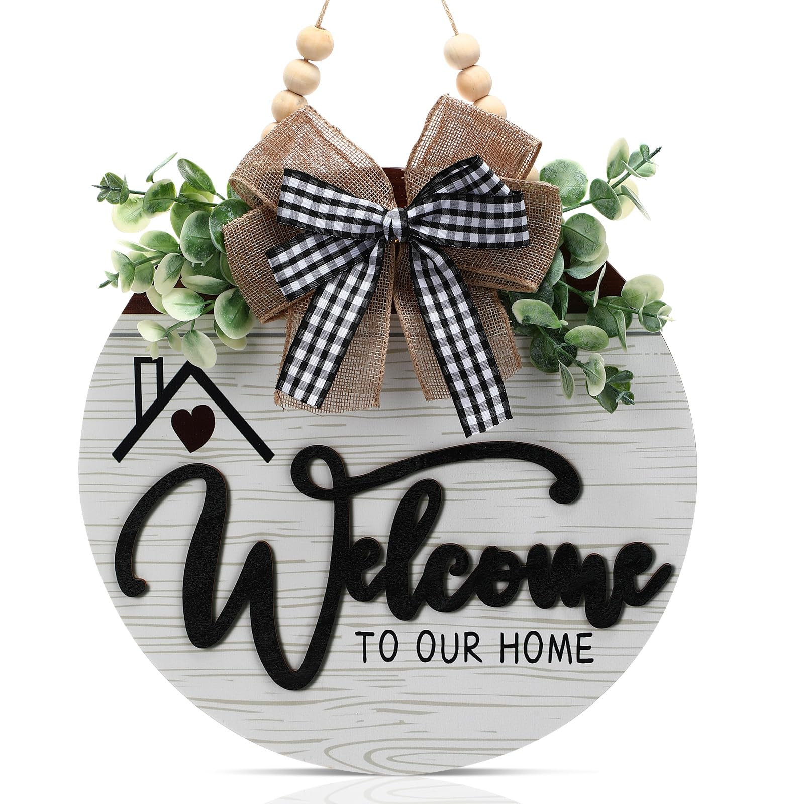 3D Welcome Sign for Front Door- Farmhouse Welcome Door Sign for Front Porch Decor，Wooden Door D... | Amazon (US)