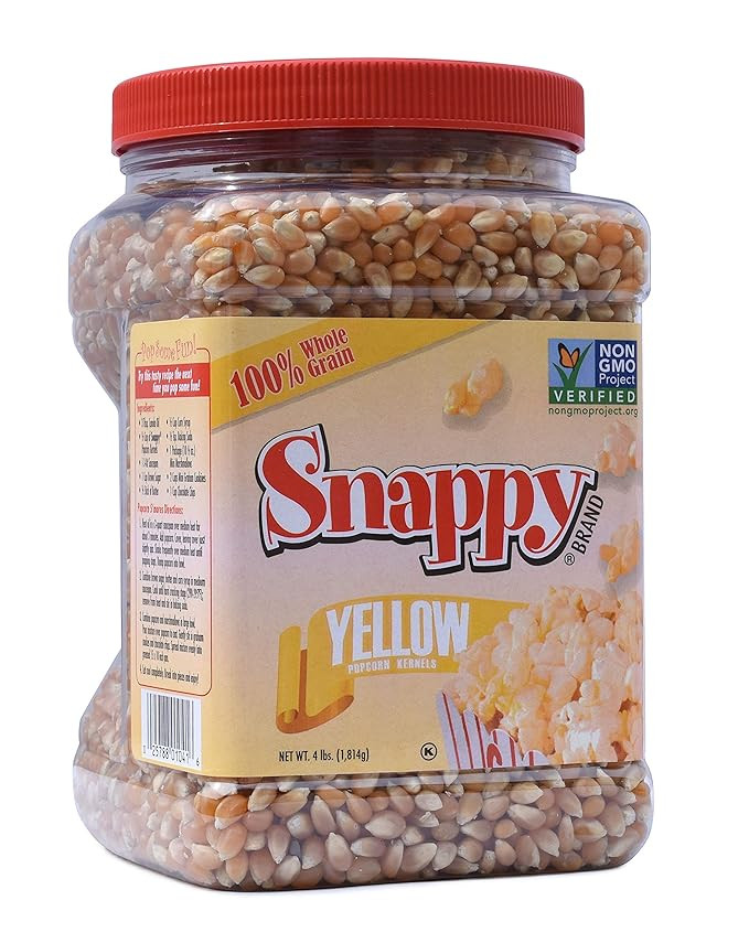 Snappy Yellow Popcorn Kernels for Popping with Popcorn Machine, Air Popper or Stove Top, 4 lb. Re... | Amazon (US)