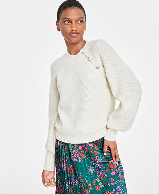 On 34th Women's Raglan-Sleeve Jeweled-Button Sweater, Created for Macy's - Macy's | Macy's