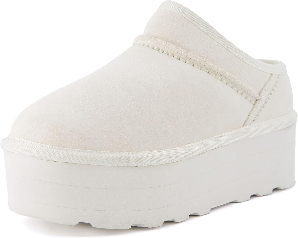 CUSHIONAIRE Women's Huggy Genuine Suede Cozy Mule Platform +Memory Foam, Wide Widths Available | Amazon (US)