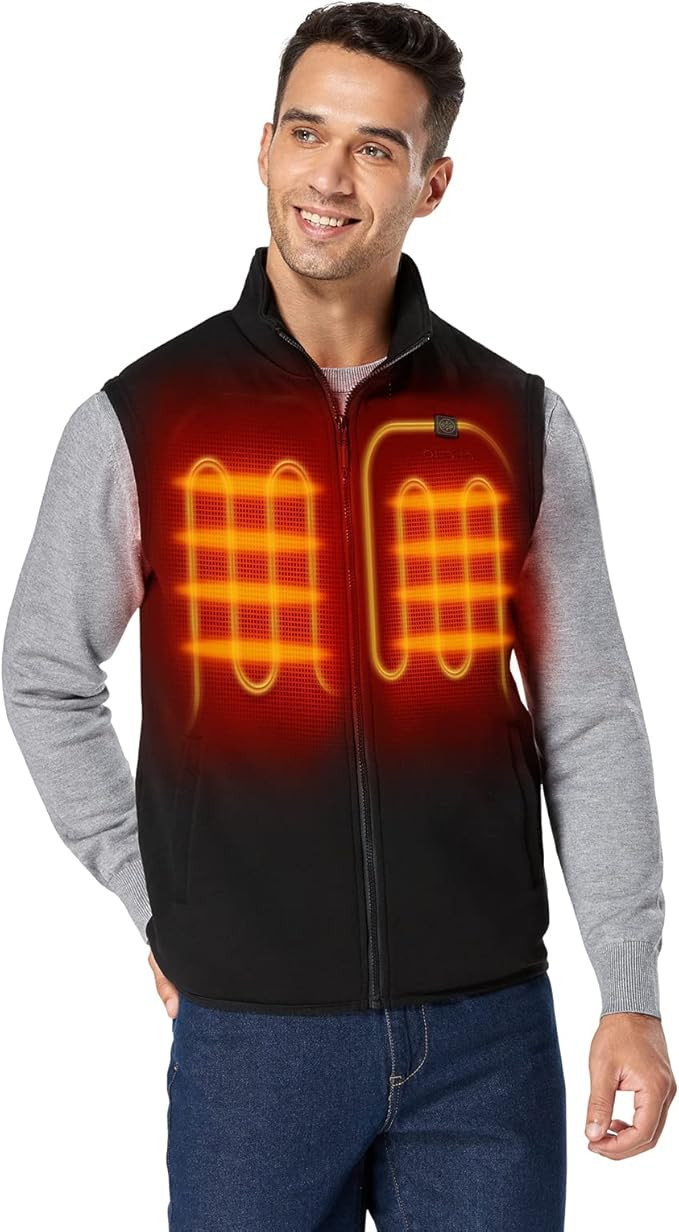 ORORO Men's Heated Vest with Battery, Lightweight Heating Fleece Vest (Charger Not Included) | Amazon (US)