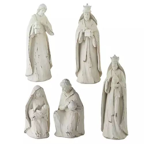 RAZ Imports 10" Whitewash Nativity Set of 5 | Scheels