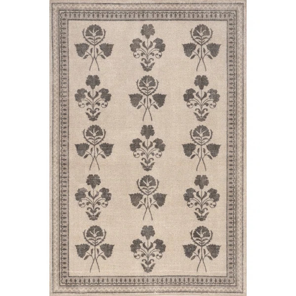 Floris Hand-Tufted Floral Wool-Blend Rug | Wayfair North America