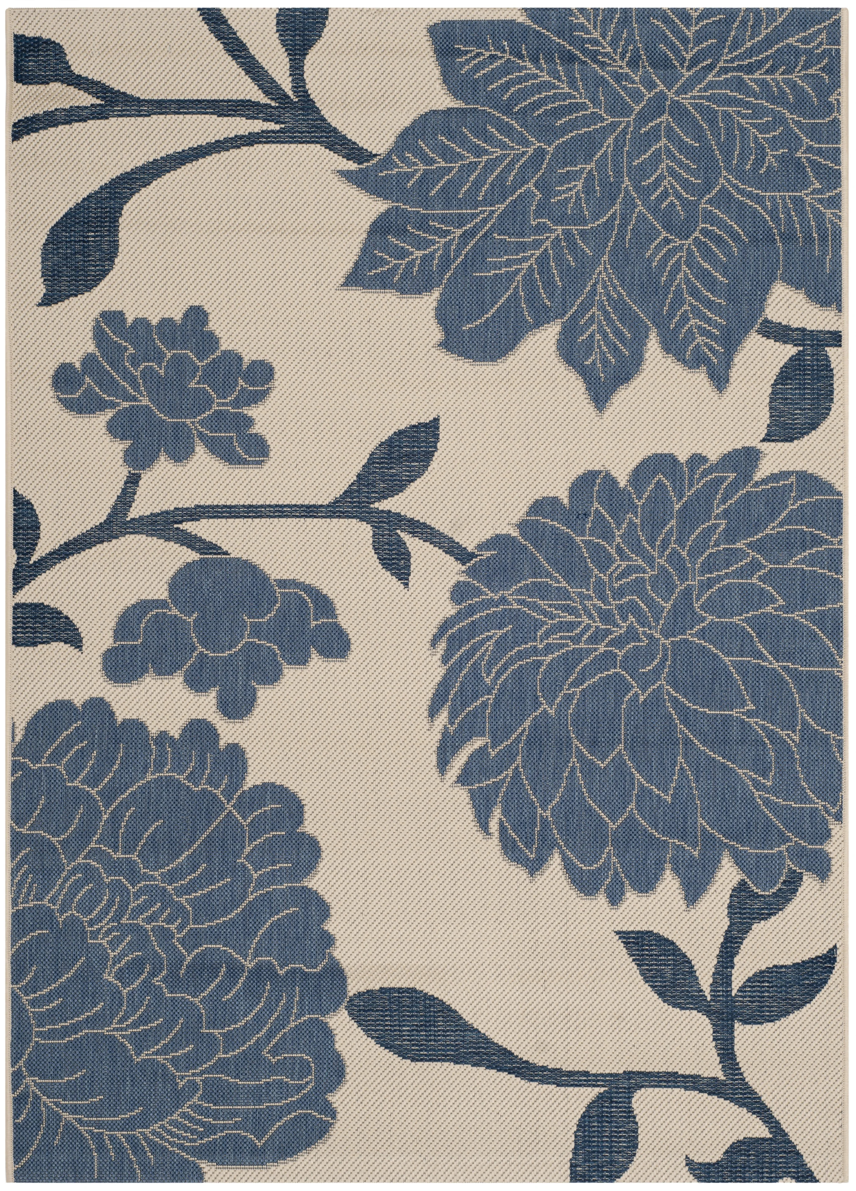 Safavieh Courtyard Tyson Floral Indoor/Outdoor Area Rug, Beige/Blue, 2'7" x 5' | Walmart (US)