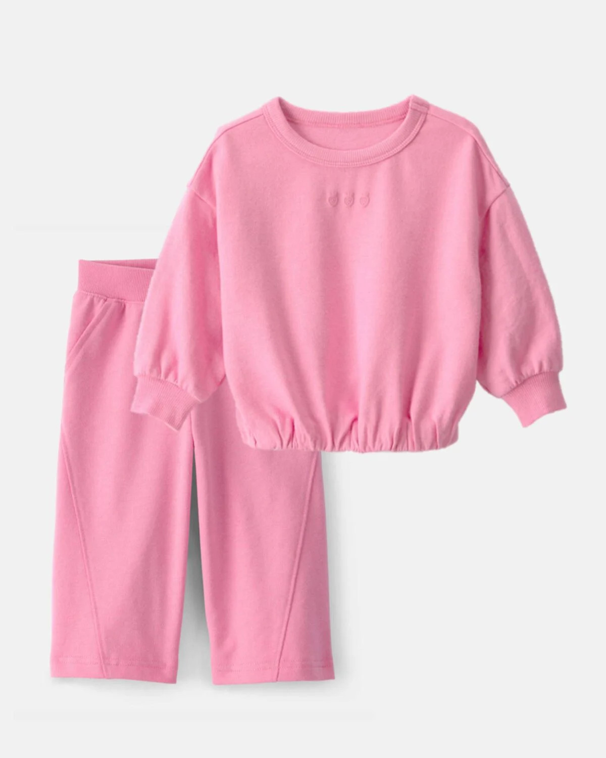 Baby Girl 2-Piece French Terry Pullover Sweatshirt & Pant Set - Pink | Carter's Inc