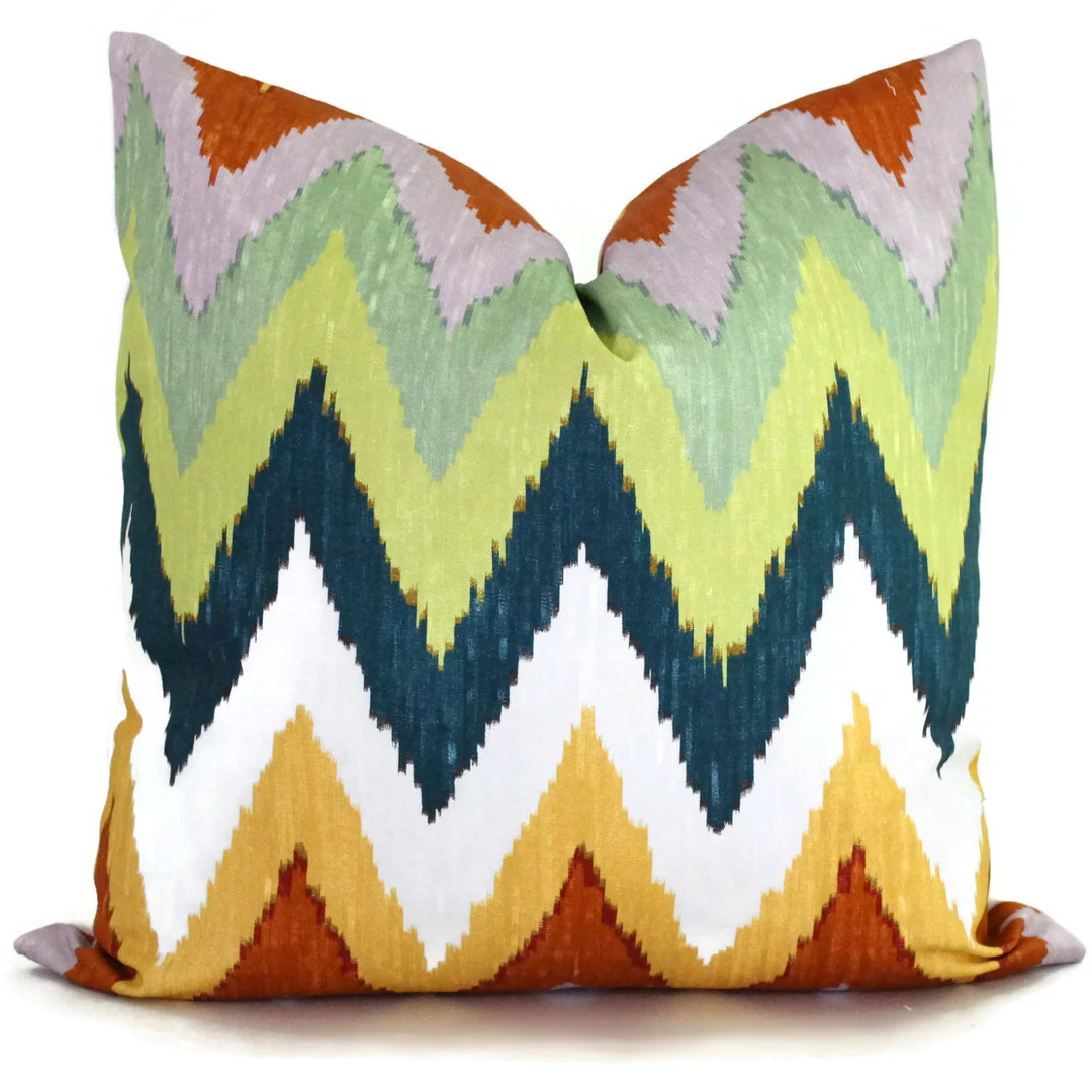Martyn Bullard Schumacher Adras Ikat Chevron Decorative Pillow Cover 18x18, 20x20, 22x22 or Lumba... | Etsy (US)