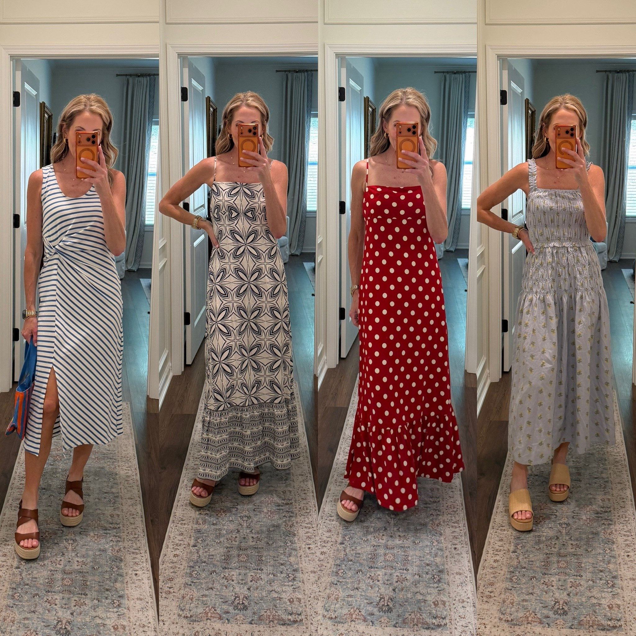 All on sale and perfect for this weekend or any weekend that you have planned the perfect casual dresses that can be easily elevated from day tonight… wearing a size small and all dresses and everything is under $40. (Plus fully stocked)