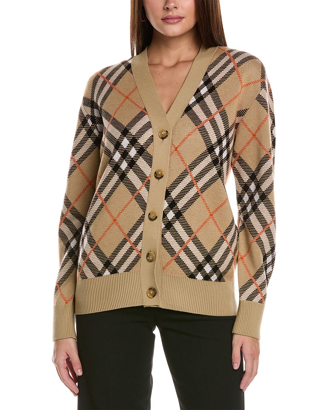 Check Wool & Mohair-Blend Cardigan | Gilt & Gilt City