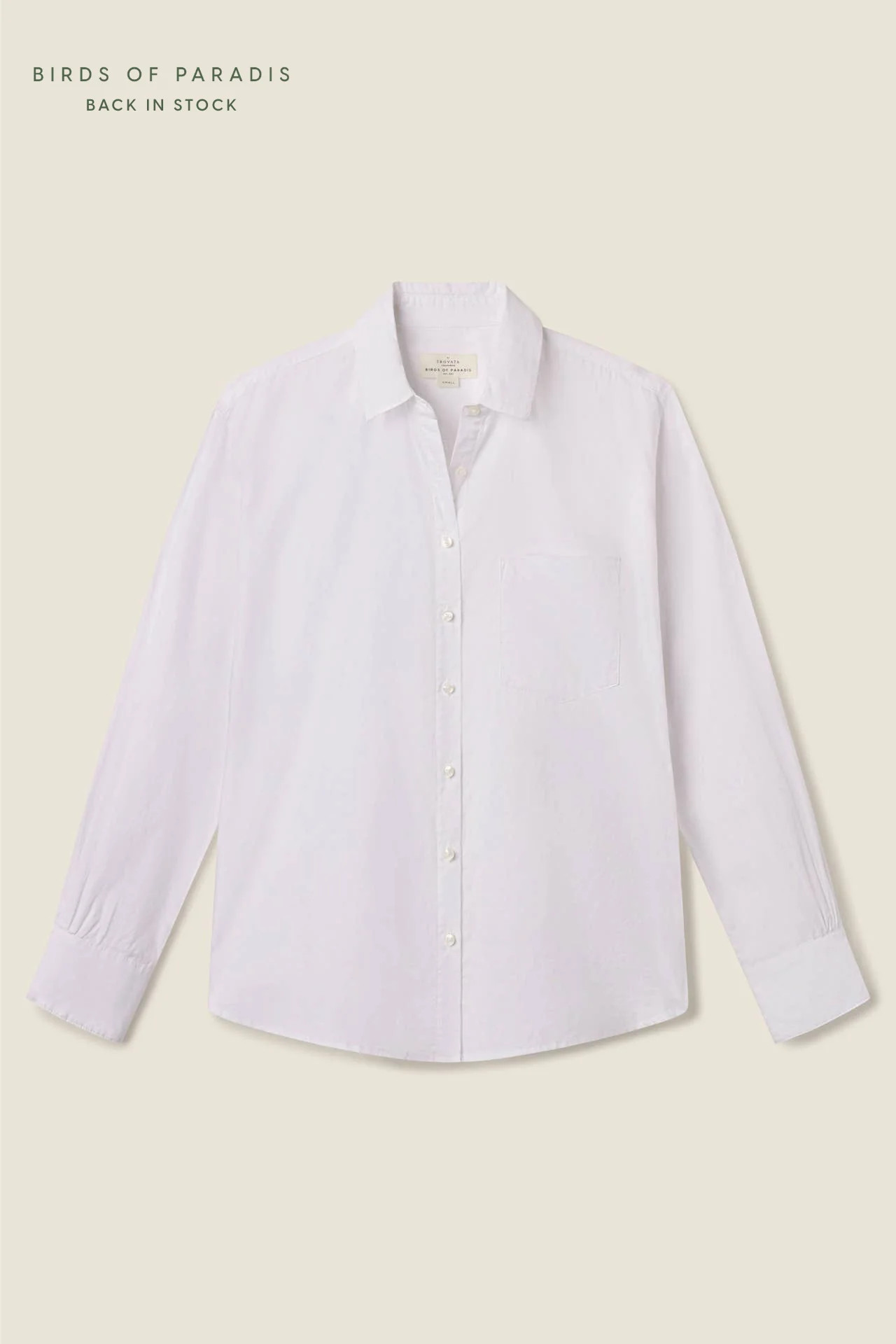 Blake Oversized Shirt White Cotton Twill | TROVATA