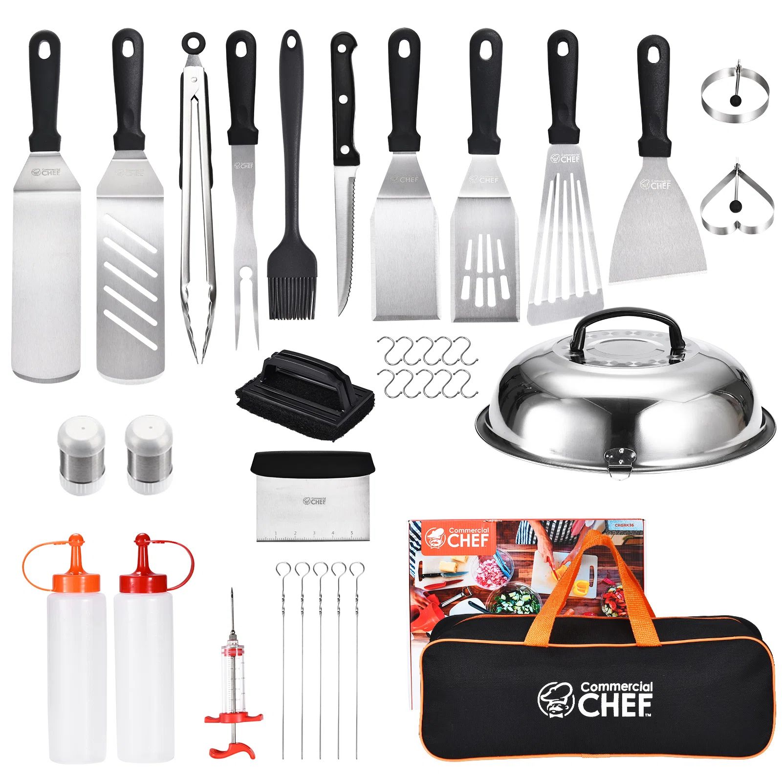 Commercial Chef Griddle Accessories Kit - Flat Top Grill Accessories - Griddle Tools 36PC & Revie... | Wayfair North America