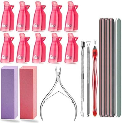 Nail Polish Remover Tool Kit - Triangle Cuticle Peeler Scraper, Cuticle Pusher, Cuticle Nipper, C... | Amazon (US)