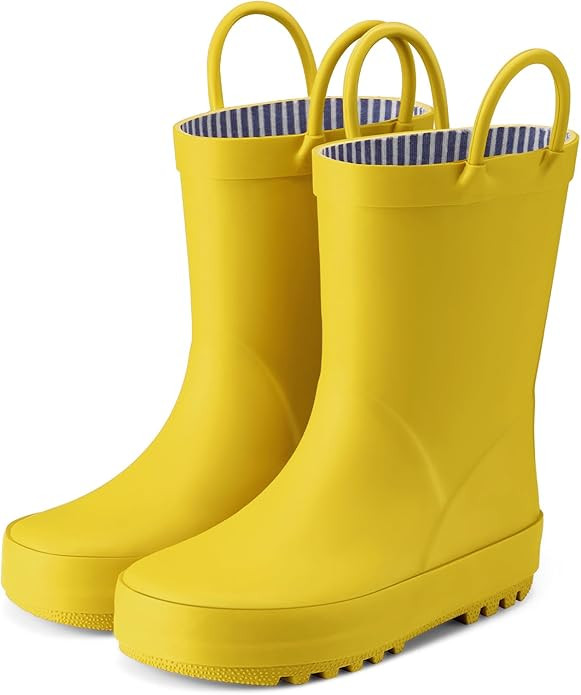 HISEA Rubber Rain Boots for Toddlers and Kids Boys Girls Lightwight Waterproof with Easy-on Handl... | Amazon (US)