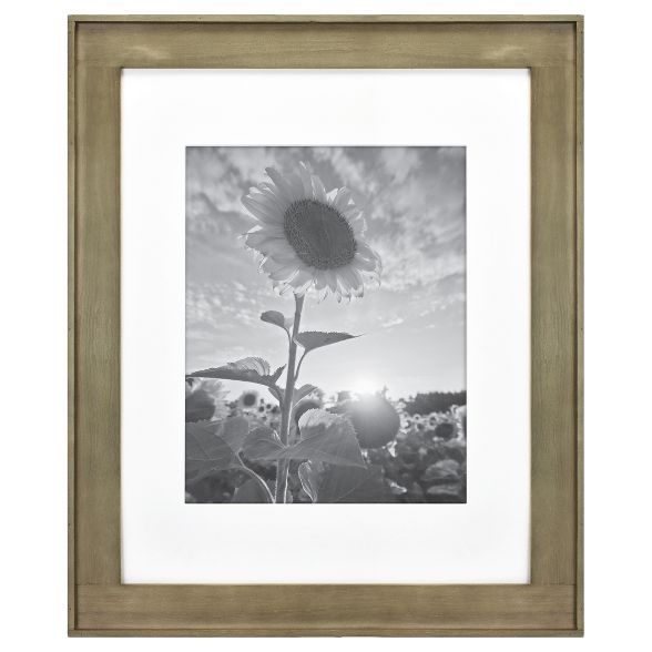 16" x 20" Matted to 11" x 14" Plank Wood Wall Frame Brown - Threshold™ | Target
