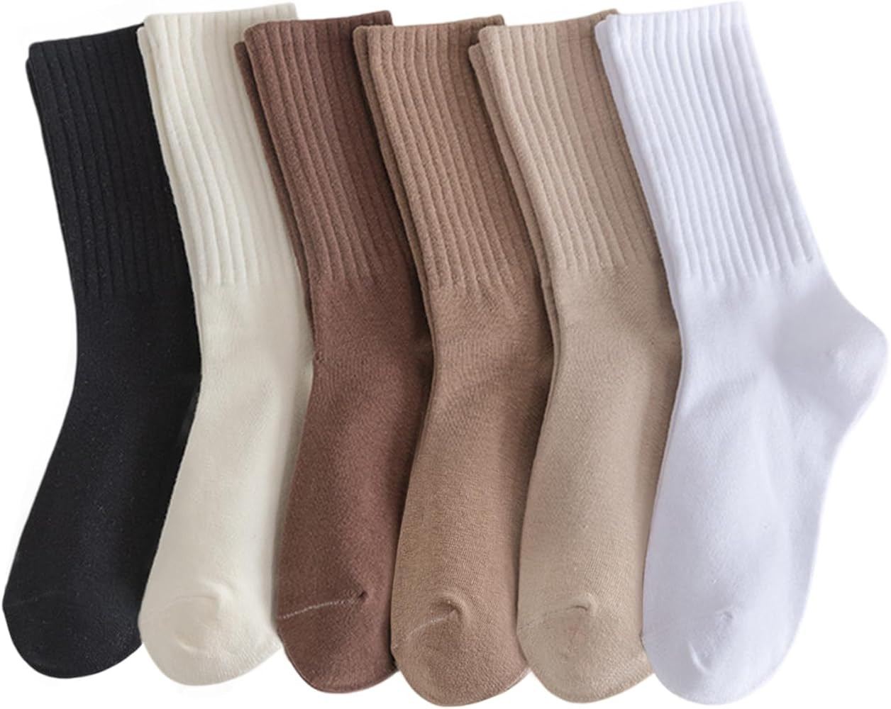 Womens Socks, 6 Pairs Women's Crew Ankle Sock, Cotton Breathable Wicking, Women's Fashion Socks, ... | Amazon (UK)