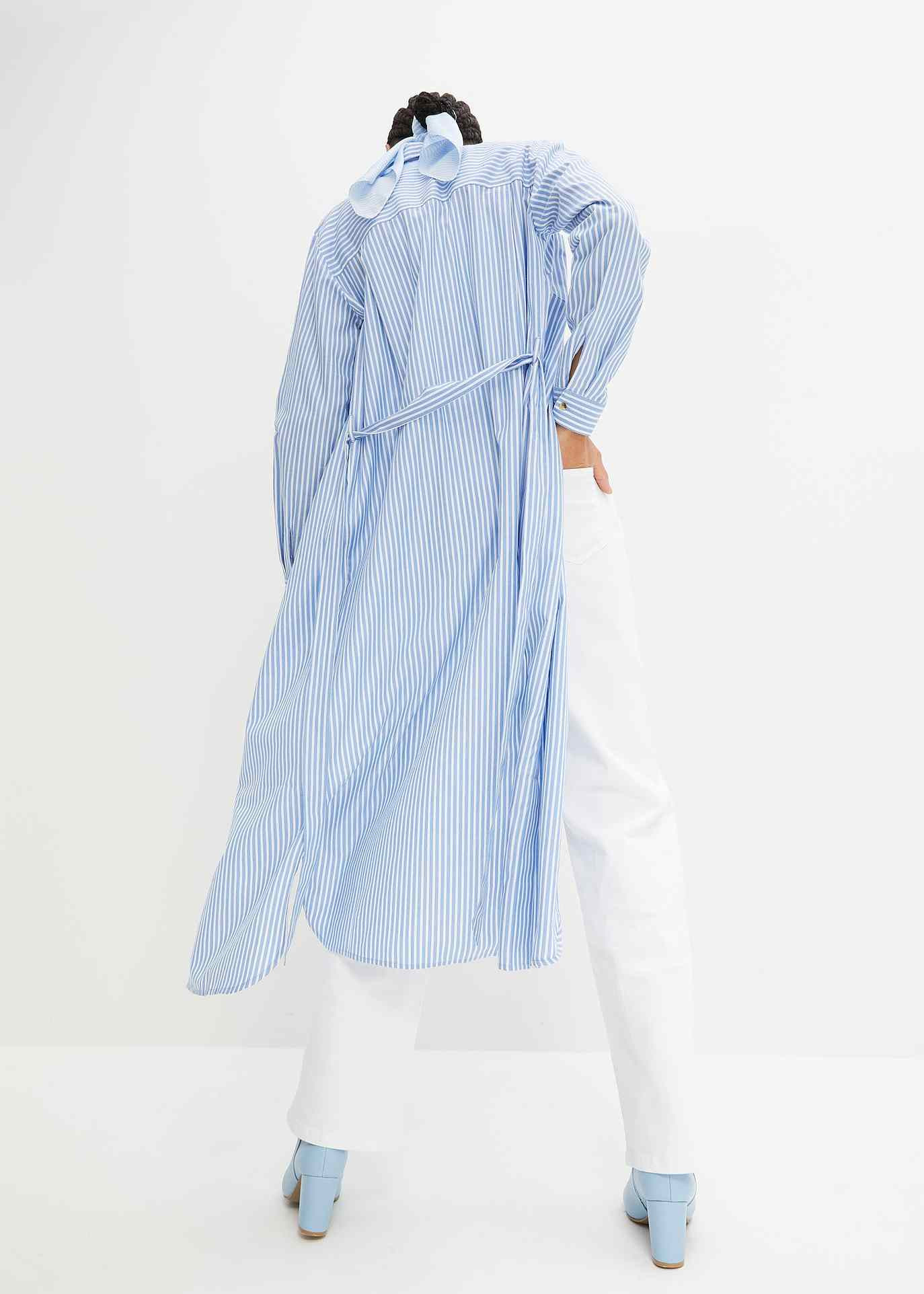 Gestreiftes Blusenkleid mit Bindeband | Bonprix DE