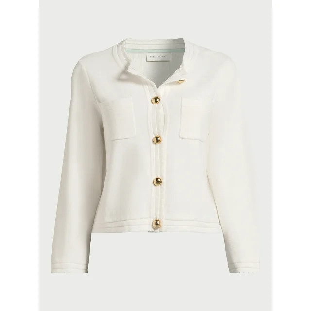 Free Assembly Women’s Chest Pocket Cardigan Sweater with Long Sleeves, Midweight, Sizes XS-XXL | Walmart (US)
