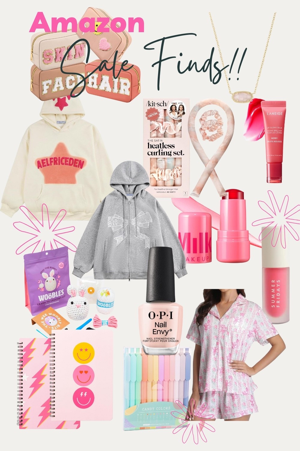 Amazon prime big deal days finds 
Preppy
Aelfric eden 
Milk makeup 
Summer Fridays 
Woobles
Opi bubble bath nail polish 
Preppy pajamas 
Heatless curls
Kendra Scott necklace
Sticking stuffers
Tweens
Tween gifts

#LTKFindsUnder100 #LTKFindsUnder50 #LTKU