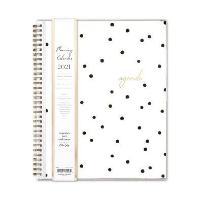 2021 Planner Clear Pocket Cover 8.5" x 11" Weekly/Monthly Wirebound Dalmatian Dot - cupcakes and ... | Target
