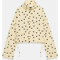 Zara - Polka Dot Ruched Jacket - Black / Yellow - M - Woman | Zara US