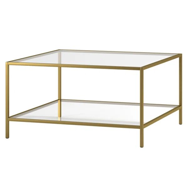 Corderia 32" Square Coffee Table With Glass Shelf | Wayfair Professional