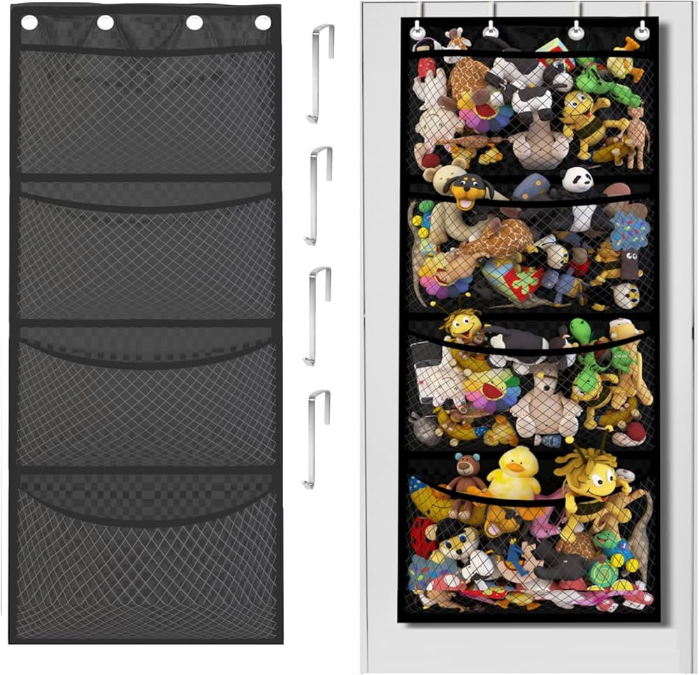 Storage for Stuffed Animal - Over Door Organizer for Stuffies, Baby Accessories, and Toy Plush St... | Amazon (US)