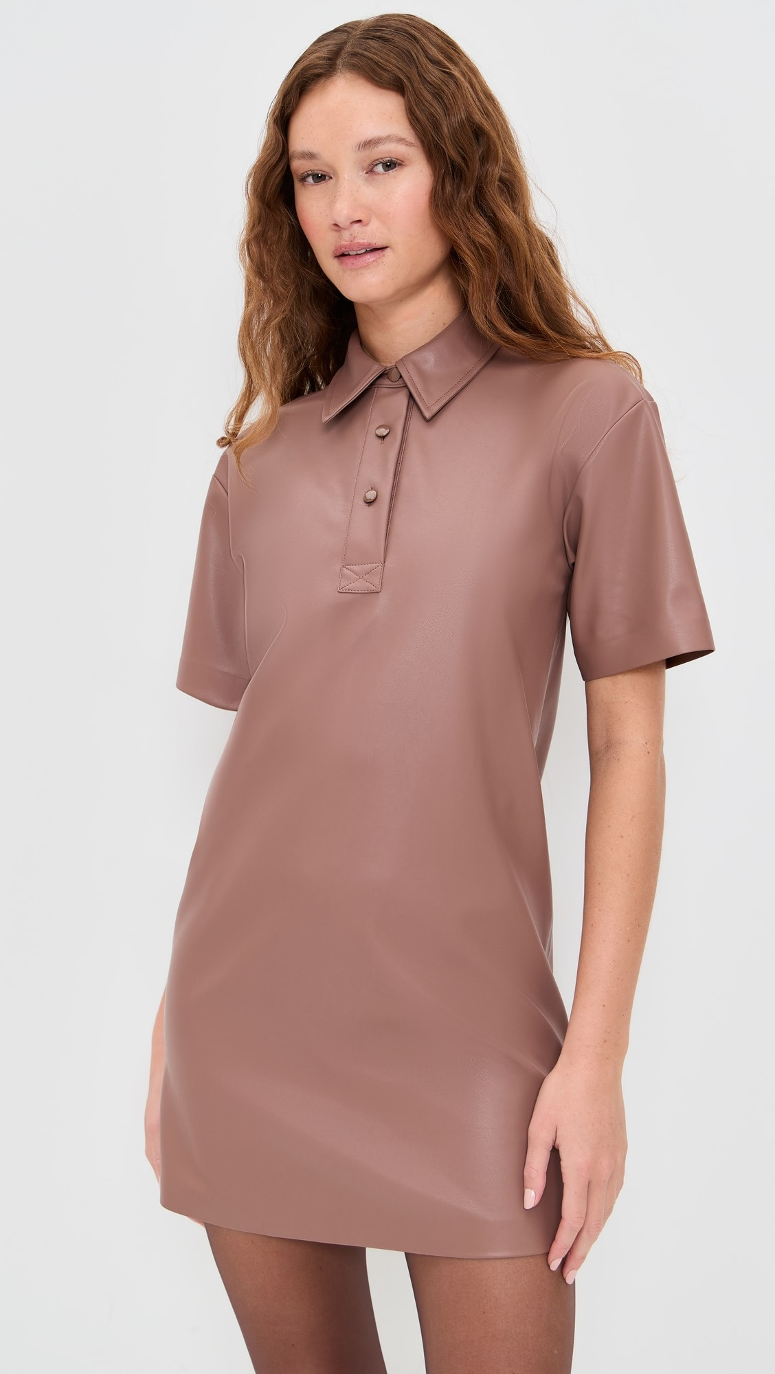 Solene Faux Leather Polo Dress | Shopbop