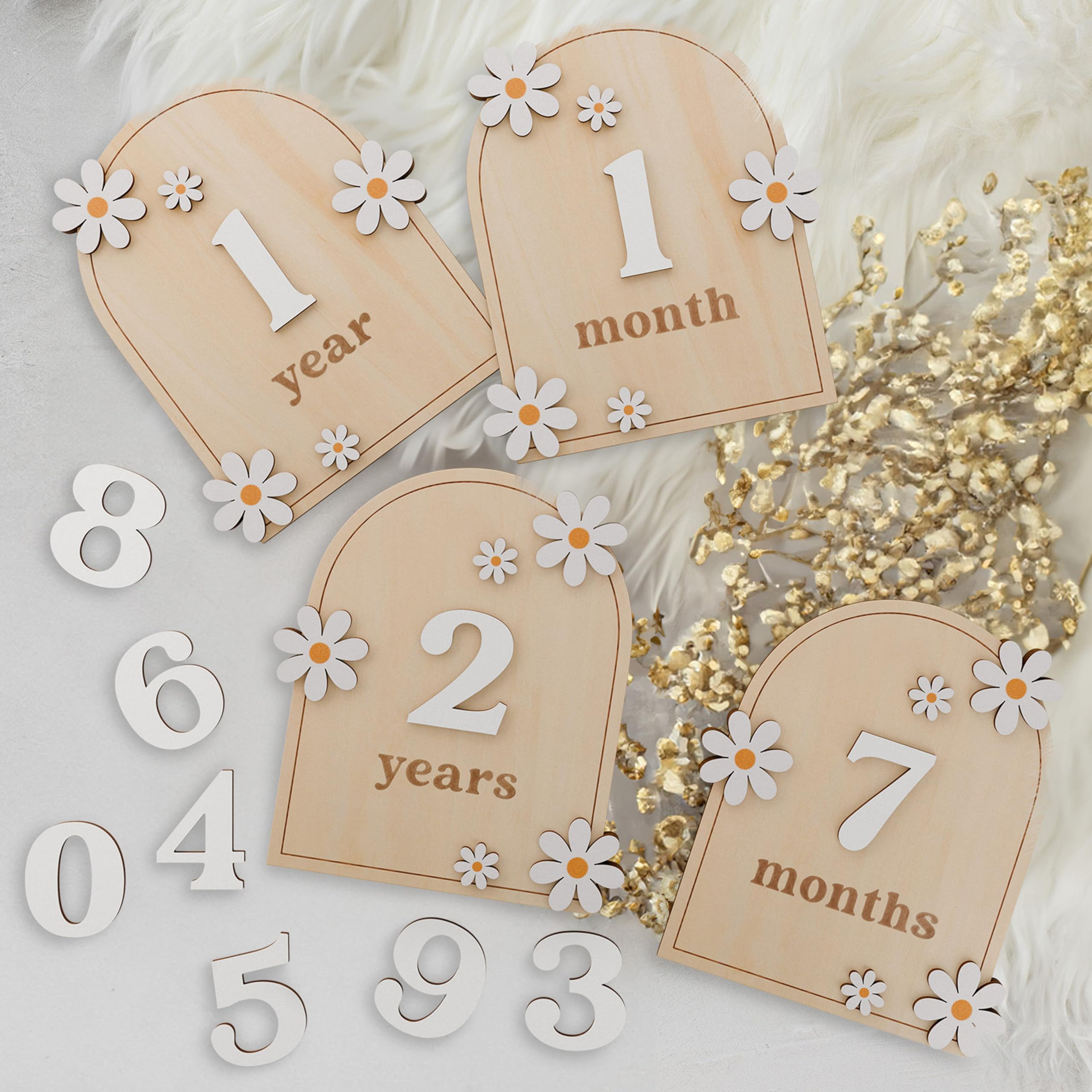 Beautiful Baby Monthly Milestone Cards - The Perfect Wooden Discs for Adorable Milestone Pictures... | Amazon (US)